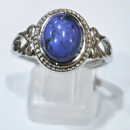 Bague Lapis-Lazuli Acier Inox Taille Réglable