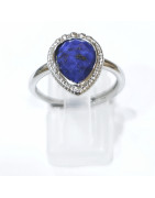 Bague Lapis-Lazuli Acier Inox Taille Réglable
