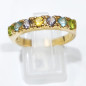 Bague Améthyste Péridot Citrine et Topaze Acier Inox Plaqué Or Taille Réglable