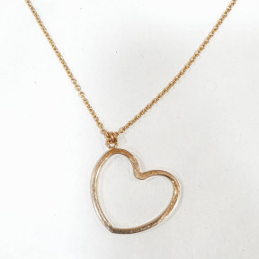 Pendentif Cœur avec Chaîne Acier Inox Plaqué or Rose 44 cm