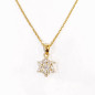 Pendentif Zirconium Etoile avec Chaîne Acier Inox Plaqué or 44 cm