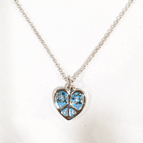 Pendentif Zirconium Facetté Rond avec Chaîne Acier Inox 42 + 7 cm