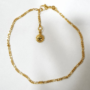 Bracelet Soleil Acier inox Plaqué Or 24 + 3 cm