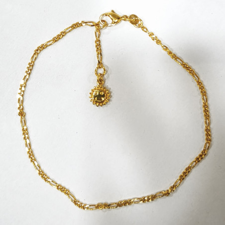 Bracelet Soleil Acier inox Plaqué Or 24 + 3 cm