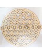 Fleur de Vie Bois 7 Chakras TGM Diamètre 20 cm