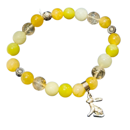 Bracelet Lapin Multipierres Pierres Rondes 8 mm