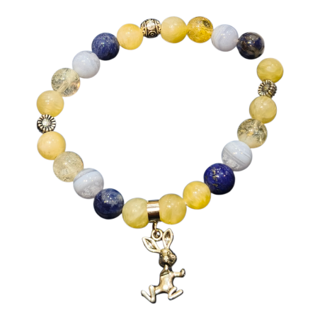 Bracelet Lapin Multipierres Pierres Rondes 8 mm