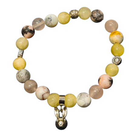 Bracelet Lapin Multipierres Pierres Rondes 8 mm