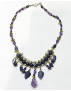 Collier Sodalite Améthyste et Péridot Argent 925 54 cm