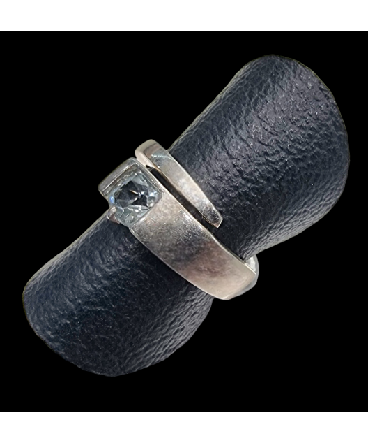 Bague Topaze bleue argent 925 Taille 50