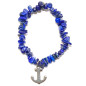 Bracelet Lapis-Lazuli Baroque avec insert Ancre de Marine