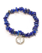 Bracelet Lapis-Lazuli Baroque avec insert Ancre de Marine