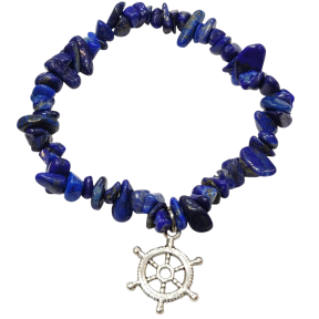 Bracelet Lapis-Lazuli Baroque avec insert Barre à Roue