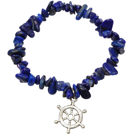 Bracelet Lapis-Lazuli Baroque avec insert Barre à Roue