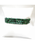 Bracelet Malachite Mini Cubes Facettés