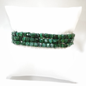 Bracelet Malachite Mini Cubes Facettés