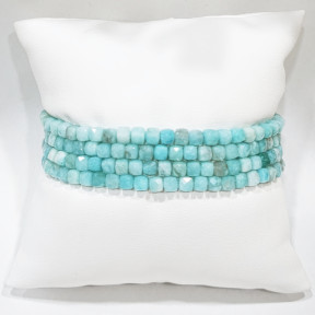 Bracelet Amazonite Mini Cubes Facettés
