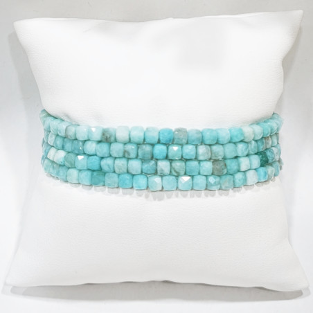 Bracelet Amazonite Mini Cubes Facettés