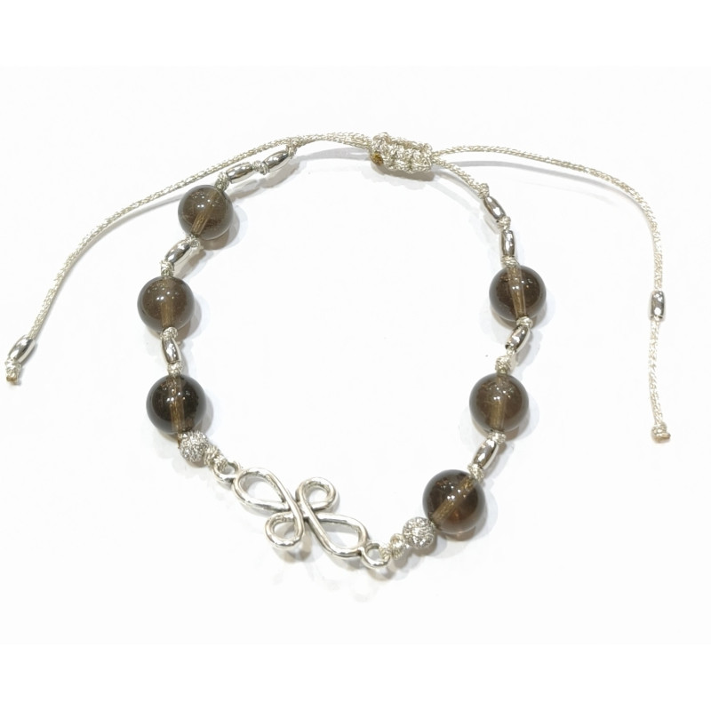 Bracelet Moldavite Nœud de Sorcière sur Cordon