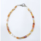Bracelet Agate de Feu Rectangles avec Fermoir Classique 19 cm