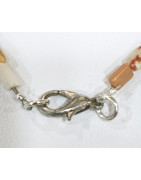 Bracelet Agate de Feu Rectangles avec Fermoir Classique 19 cm