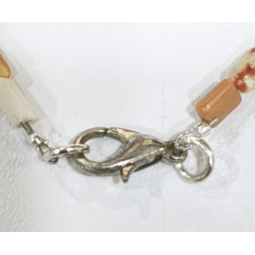 Bracelet Agate de Feu Rectangles avec Fermoir Classique 19 cm