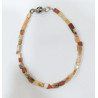 Bracelet Agate de Feu Rectangles avec Fermoir Aimanté 19 cm