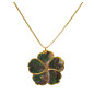 Pendentif Nacre Fleur et Chaîne Plaquées Or 60 cm
