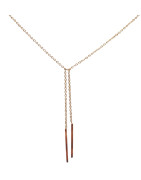 Collier  Deux Bûchettes Plaqué Or Rose 48 + 5 cm