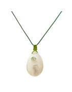 Pendentif Calcédoine Goutte Facettée sur Cordon Réglable