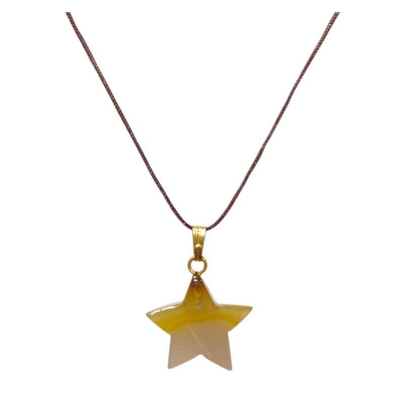 Pendentif Agate Etoile sur Cordon Réglable