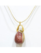 Pendentif Jaspe Mokaïte sur Cordon Réglable