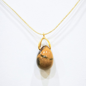 Pendentif Jaspe Mokaïte sur Cordon Réglable