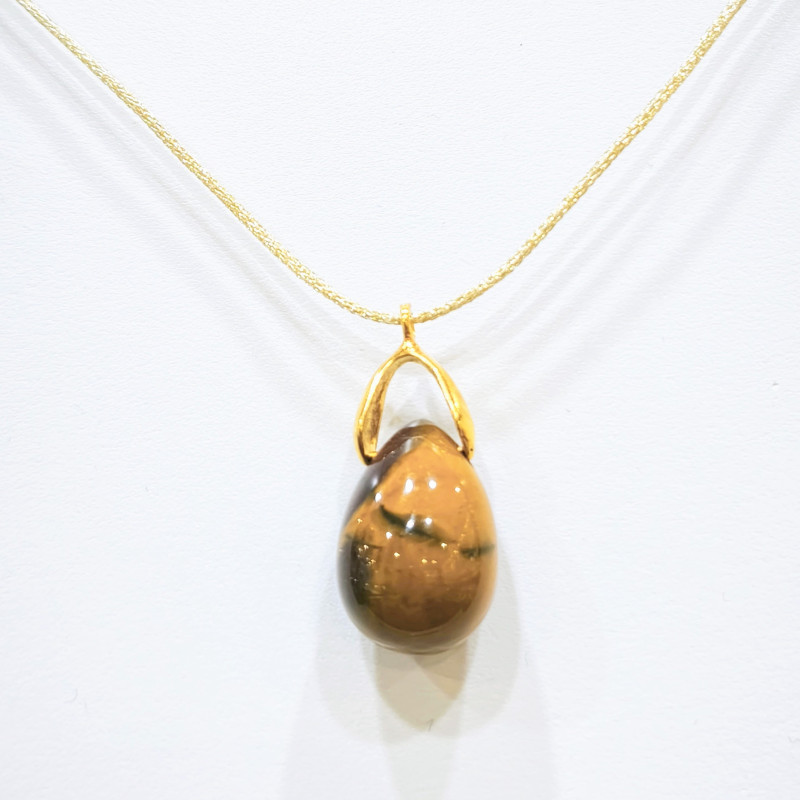 Pendentif Jaspe Mokaïte sur Cordon Réglable