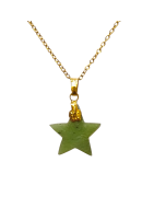 Pendentif Jade Etoile avec Chaîne Plaquée Or 48 cm