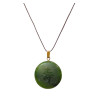 Pendentif Jade Rond Signe Chinois sur Cordon Réglable