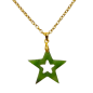 Pendentif Jade Etoile avec Chaîne Plaquée Or 56 cm
