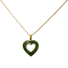 Pendentif Jade Cœur avec Chaîne Plaquée Or 54 cm