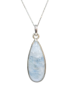 Pendentif Pierre de Lune Goutte avec Chaîne Argent 925 40 cm