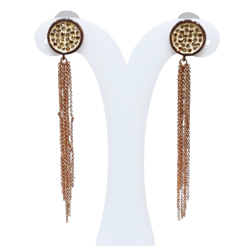 Boucles Swarovski Plaquées or Rose