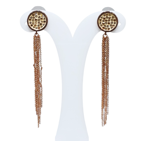 Boucles Swarovski Plaquées or Rose