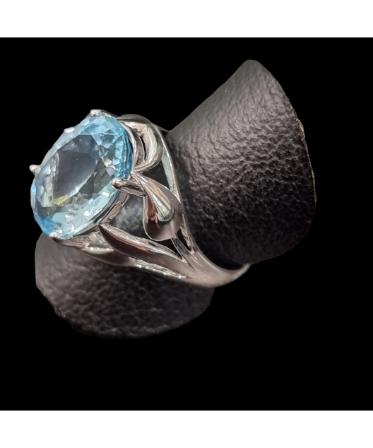 Bague Topaze bleue argent 925 Taille 60