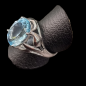 Bague Topaze bleue argent 925 Taille 60
