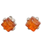 Boucles Ambre Carrées Argent 925 (s)