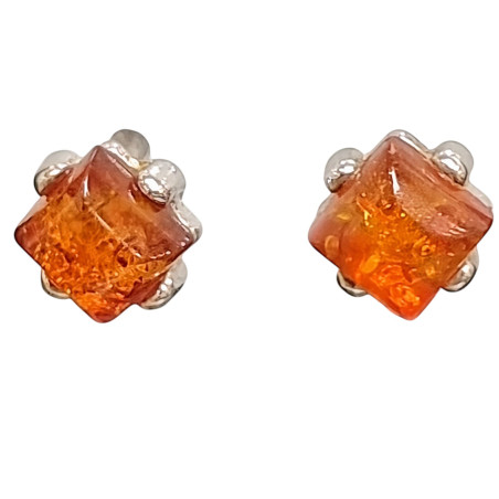 Boucles Ambre Carrées Argent 925 (s)