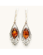 Boucles Ambre "Amande" Ethnique Argent 925 (s)