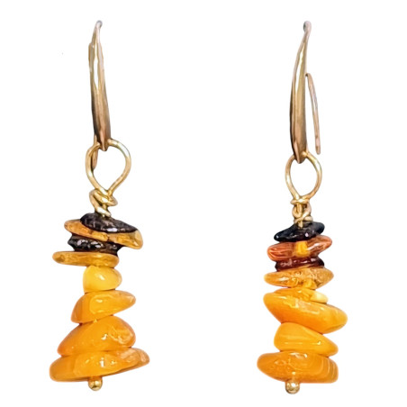Boucles Ambre Baroque trois couleurs Plaqué or (s)