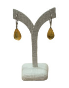 Boucles Ambre Gouttes facettées Argent 925
