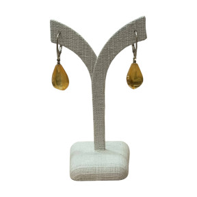 Boucles Ambre Gouttes facettées Argent 925