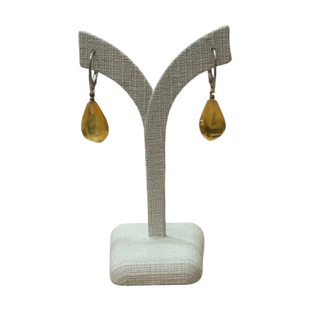 Boucles Ambre Gouttes facettées Argent 925